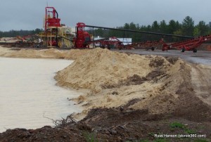 Frac sand mine in Grantsburg, WI near the St. Croix River
