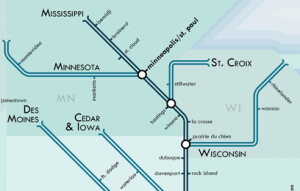 Mississippi River system map