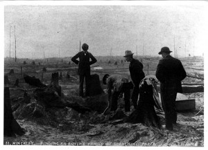 A search party finds a family killed in the Hinckley Fire of 1894. A search party finds a family killed in the Hinckley Fire of 1894.