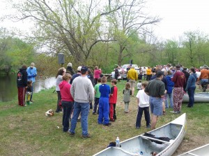 Awards ceremony, stream-side