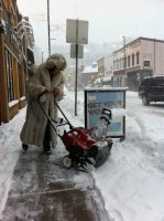 Blowing snow in style at 45 Degrees