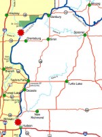 Map of Feb. 16 fatal snowmobile accidents