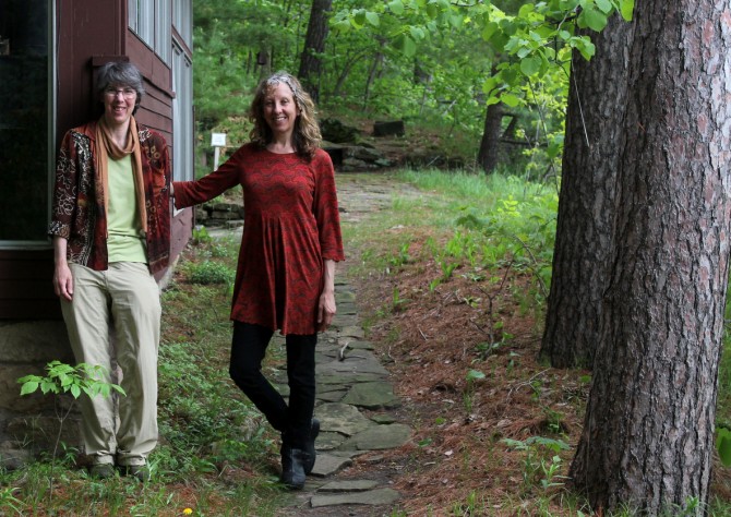 Susan Armington (right) and Bonnie Ploger (left) at Pine Needles cabin.