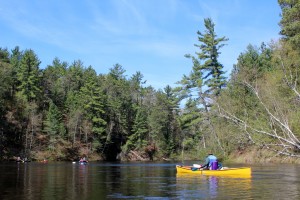 Paddling the Namekagon River during the 2013 trip.