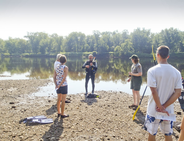 Dive demo at MN Interstate State Park during the 2012 Sojourn. (Photo courtesy Naitonal Park Service)
