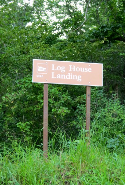 Log House Landing sign