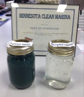 Water Conservation in Action at Sunnyside Marina Recycled Water from the boat washing at Sunnyside Marina in Stillwater on the St. Croix River
