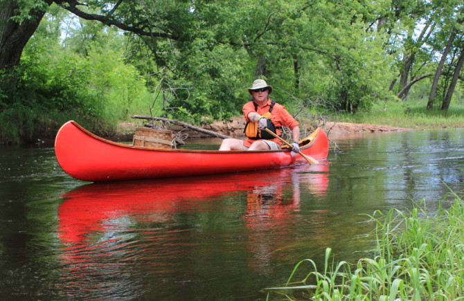 Mike Bartz and his canoe companion.