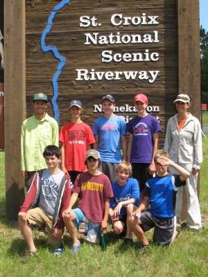 Seven boys, two leaders, and three days of fun on the Namekagon River. Photo by Andy Arthur.