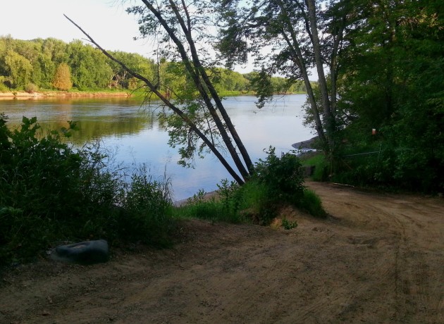 Log House Landing's rutted ramp.