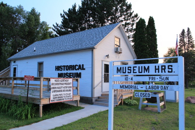 The Gordon Historical Society building was originally a fur post storehouse.