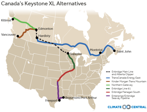 Map of Canada's pipeline network
