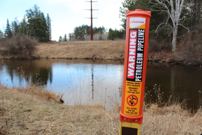 Line 61 crossing under the Eau Claire River, a tributary of the St. Croix.
