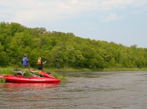 Fly fishing on a St. Croix River island. (Photo via National Park Service)