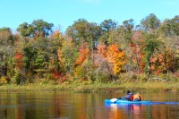 Kayaking and canoeing in the fall colors on the St. Croix River