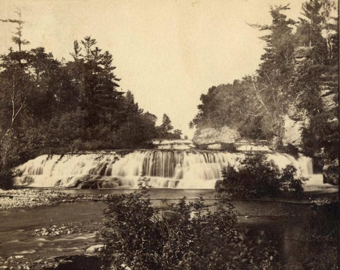 Kinnickinnic River falls before 1890 (Wisconsin Historical Society)