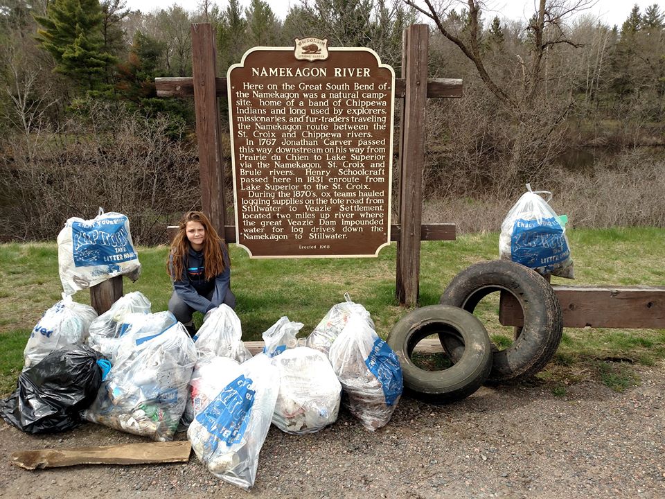 One group's haul from a previous Namekagon River clean-up. (Namekagon River Partnership)